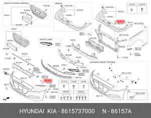 Hyundai/Kia Пистон крепления лючка бензобака 8615737000 HYUNDAI KIA