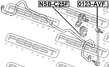 Nissan Serena 2005- Втулка переднего стабилизатора NSB-C25F FEBEST