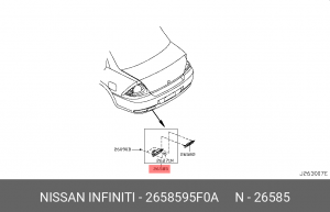 Nissan Almera Classic Фонарь противотуманный, задний в сборе 26585-95F0A NISSAN INFINITI