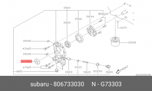 Subaru EJ 16,18,20 сальник коленвала передний 33x49x8 806733030 SUBARU