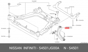 Nissan X-Trail T31, Qashqai рычаг перелний нижний левый 54501JG00A NISSAN INFINITI