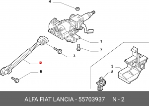 Fiat Gr. Punto вал рулевого механизма 55703937 FIAT