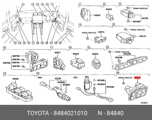 Lexus RX кнопка открывания двери багажника (срок поставки 5-6 дней) 84840-21010 TOYOTA