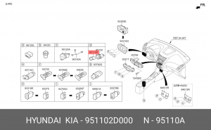 Прикуриватель (штекер) 951102D000 HYUNDAI KIA
