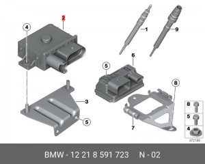ЭБУ СИСТЕМЫ ПРЕДПУСКОВОГО ПОДОГРЕВА 12 21 8 591 723 BMW