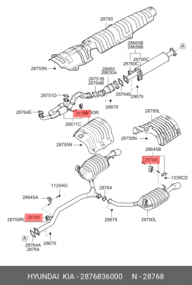 Hyundai/Kia Резинка крепления глушителя 28768-36000 HYUNDAI KIA