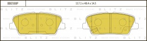 Kia SorentoXM 09-/SantaFe10-/DM 12/15 - колодки торм. зад BB0388P BLITZ