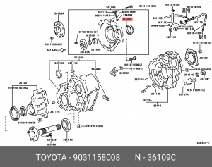 Toyota LC100 Сальник раздатки задний 90311-58008 TOYOTA