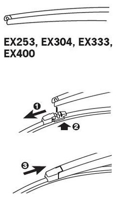VAG Caddy Задняя щетка стеклоочистителя бескаркас EX400 TRICO