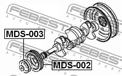 Mitsubishi L200 4D56 -07 шкив к/вала (2 ручейка) MDS-002 FEBEST
