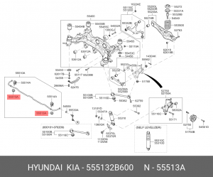 Hyundai IX55 втулки стабилизатора задние 555132B600 HYUNDAI KIA