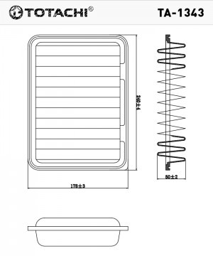 Фильтр воздушный (TOTACHI    TA-1343      VIC    A-1013                  OEM   1 TA-1343 TOTACHI