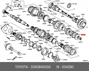 Toyota Rav4 Шестерня 5-й передачи ведомая 33428-42030 TOYOTA