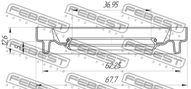 Mazda 3 сальник полуоси 95HDS-38620513X FEBEST
