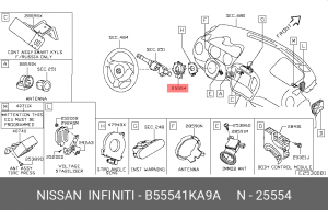 Nissan Juke шлейф подрулевой B5554-1KA9A NISSAN INFINITI