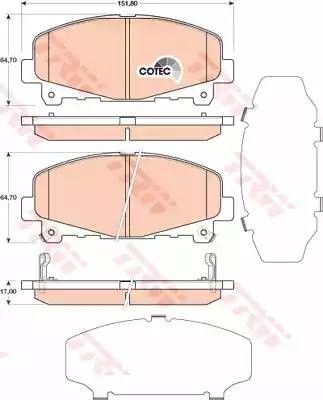 Honda Accord IX 2.0/2.4 08- Колодки тормозные передние к-т GDB3477 TRW