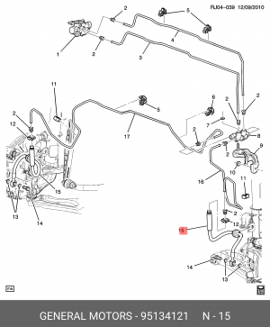 Chevrolet Aveo 11 - T300 шланг тормозной передний 95134121 GENERAL MOTORS