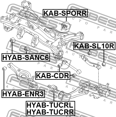 SS New Actyon сайлентблок задней опоры ДВС KAB-SPORR FEBEST
