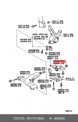 Toyota гайка болта рычага подвески 90179-14069 TOYOTA