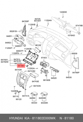 Hyundai Tucson Ручка открывания капота 811802E000WK HYUNDAI KIA