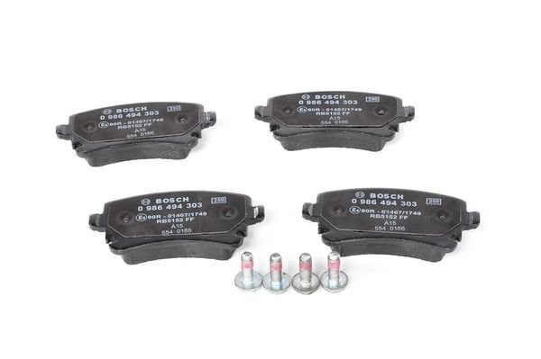 VW T5/Multivan 5 03-> колодки тормозные задние 0 986 494 303 BOSCH