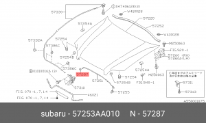 Уплотнитель ДВЕРИ \ GROMMET F HD STAY 57253AA010 SUBARU