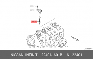 Nissan X-trail T31 2.5 свеча зажигания 22401-JA01B NISSAN INFINITI