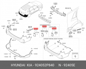 KIA Sorento Задний левый ПТФ 924052P840 HYUNDAI KIA