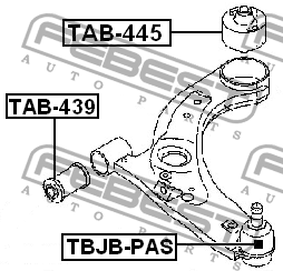 DAIHATSU BOON  задний сайлентблок переднего рычага TAB-445 FEBEST