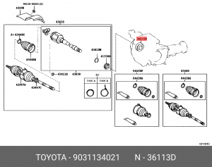 Toyota RAV 4 00- сальник привода правый 90311-34021 TOYOTA