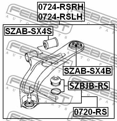 Suzuki SX4  С-блок переднего рычага передний SZAB-SX4S FEBEST
