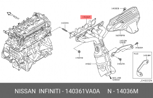 Nissan X-Trail (31) прокладка выпускного коллектора 14036-1VA0A NISSAN INFINITI