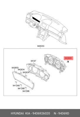 Hyundai, Kia Лампа подсветки понели приборов 9436926020 HYUNDAI KIA