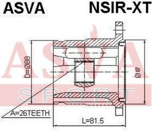 Nissan T30 ШРУС внутренний правый NSIR-XT ASVA