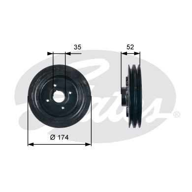 MITSUBISHI L 200 92-07/Pagero Sport 98- 4D56T шкив к/вала TVD1124 GATES