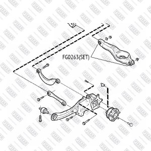 Ford Focus 2, 3, Mazda 3 -09 сайлентблок нижнего заднего подпружинного рычага (к FG0263 FIXAR