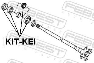 Suzuki Swift ремкоплект подшипника задней полуоси(ПШК+втулка+сальник) KIT-KEI FEBEST