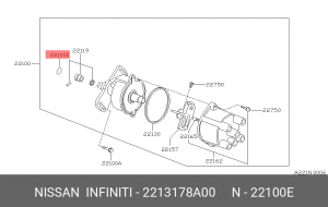 Nissan прокладка под трамблер (колечко) 22131-78A00 NISSAN INFINITI