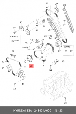 Kia Sorento 2.5 Звезда нижней цепи 24340-4A000 HYUNDAI KIA