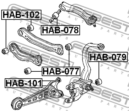 Honda Accord 94 с/блок заднего аммортизатора в кулак HAB-079 FEBEST