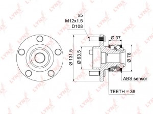 Ford Focus/C-Max, MAZDA 3, VOLVO C30/S40 Ступица переднего колеса WH-1215 LYNXAUTO