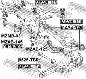 Mazda CX9 Сайлентблок задний редуктора заднего MZAB-143 FEBEST
