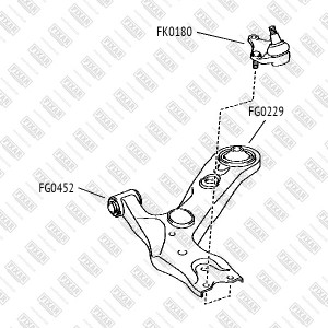 Toyota Auris, Corolla E150, RAV 4 06-12 с/блок переднего рычага передний FG0452 FIXAR