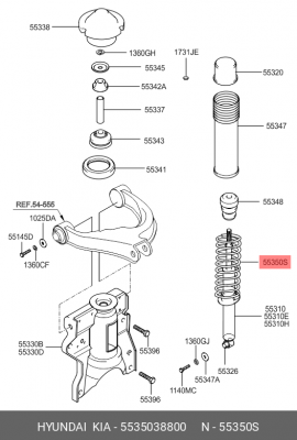 Hyundai Sonata Тагаз пружина задняя 5535038800 HYUNDAI KIA