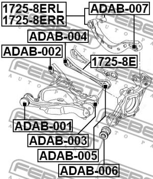 Audi A4 Сайлентблок в задний треуголный рычаг внутренний большой ADAB-001 FEBEST