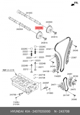 Шестерня распредвала 243702G000 HYUNDAI KIA