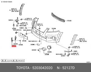 Toyota RAV 4 2010- ободок птф правый 52030-42020 TOYOTA