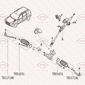 Renault Duster тяга рулевая TED1031 TATSUMI