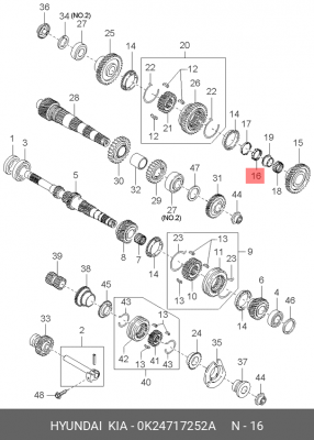 Kia Spectra кольцо у синхронизатора 1-2 передачи 0K24717252A HYUNDAI KIA