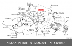 Nissan Гайка 01223-00201 NISSAN INFINITI